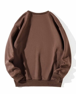 Alta calidad personalizada cuello redondo al por mayor básico 350G pesado suelto sudadera Color sólido algodón sudadera hombres - Product Image 6