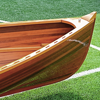 Kayak/Canoë artisanal en bois et fibre de verre, type Whitehall, avec transom coupé, >4m, pour micro-vagues, capacité max. 4 personnes, OMH