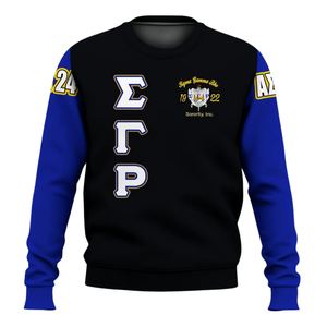 Sudadera con Cuello Redondo de la Hermandad Sigma Gamma Rho, 1922, Azul y Dorado, Ropa Griega, Sudadera de Forro Polar Premium, Atuendo de Invierno, Moda Femenina - Product Image 1