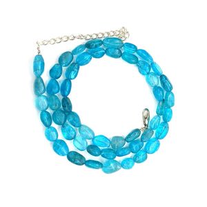 Nouveau Collier Vintage pour Femme en Résine Bleu Clair avec Perles, Bijou Tendance en Pierre Naturelle, Pièce Détachée de Mode - Product Image 1