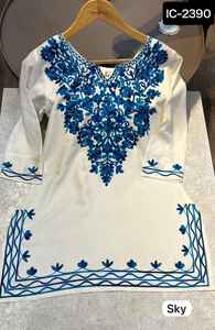 Ladies Kurtis Readymade Plain Kurti Design pakistaní Short Kurti Designs con hilo Work Wedding Wear Salwar Kameez Suit - Product Image 5