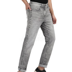 Venta al por mayor de pantalones vaqueros casuales de los hombres de calidad superior de lona ligero de cintura media baja MOQ - Product Image 2