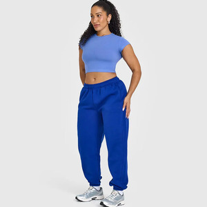 Plua Size Glaucous Blue 100% algodón camiseta de mujer Casual ligero transpirable y elegante diseñador relajado ajuste gimnasio entrenamiento camiseta - Product Image 5