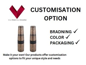 Vente à forte demande, bouteille en cuivre gravée antique, 650 ml, artisanat exquis rencontre un design intemporel, thermos en cuivre texturé - Product Image 3