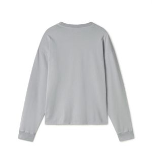 Camiseta de manga larga sin costuras suelta personalizada para hombre Camiseta de algodón de alta calidad con cuello redondo Cuello redondo Botón de tela de rizo de invierno Logotipo impreso - Product Image 2