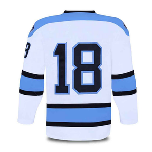 Camiseta larga de hockey para hombre de alta calidad, Conjunto de camiseta de hockey sobre hielo bordada por sublimación con logotipo personalizado OEM transpirable al por mayor - Product Image 6