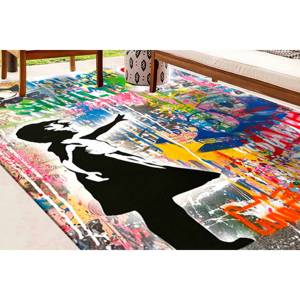 Alfombra con Diseño de Graffiti de Banksy, Alfombras Famosas, Alfombras para Regalo de Inauguración de Casa, Alfombra con Globo Rojo, Alfombra de Chenilla - Product Image 2