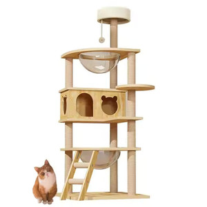 Vente en gros d'arbre à chat naturel moderne Meubles simples pour maison de chat avec des caractéristiques durables Poteau à gratter en bois fourrure de sisal - Product Image 1