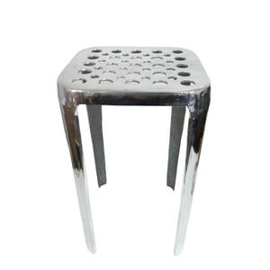 Taburete Triangular de hierro, muebles otomanos de Color blanco, muebles para el hogar, dormitorio, calidad personalizada, hechos a mano - Product Image 2