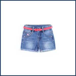 Short en jean vintage taille haute pour femmes de seconde main Décorations en dentelle de diamant de style formel respirant Motif léopard pour l'été - Product Image 2