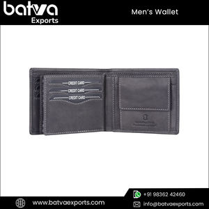 Best Quality Men's <b>Wallet</b> Modern Vintage Design Short Fold <b>RFID</b> Protected Genuine Leather Cotton Lining Indian Supplier's Logo - Product Image 6