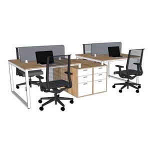 HBRT072 โต๊ะสี่ขาทรงสี่เหลี่ยมพร้อมตู้ไม้ธรรมชาติ ดีไซน์สไตล์มินิมอล - Product Image 2
