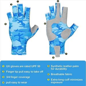 Gants d'alpinisme d'extérieur personnalisés Gants de pêche antidérapants pour demi-doigts personnalisables - Product Image 2