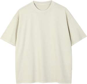 Camiseta cuadrada recortada de algodón 100% con estampado DTG hombro caído 270 Gsm Jersey de doble capa camiseta de gimnasio de gran tamaño - Product Image 5