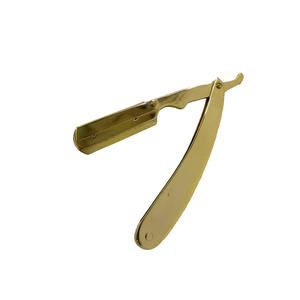 Rasoir de barbier de haute qualité Premium 5.5 \ "couleur or complet manuel pliant cheveux rasage rasoirs meilleurs rasoirs de gorge coupés - Product Image 2