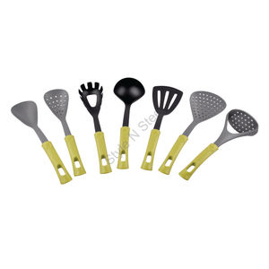Outils de cuisine en acier inoxydable de qualité supérieure Ensemble d'outils de cuisine modernes avec 7 pièces avec poignée en plastique à prise facile - Product Image 1