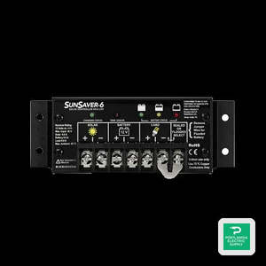 Contrôleur de charge solaire PWM Morningstar Sunsaver 6A 12VDC 300W de puissance PV maximale - SS-6-12V - Product Image 1