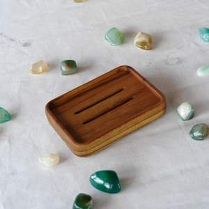 Hygienic Wooden Soap <b>Tray</b> Stand Drain <b>Tray</b> for <b>Bathroom</b> and Restaurant Washroom Elegant Wooden <b>Bathroom</b> Set From India - Product Image 4