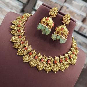 ชุดสร้อยคอชุบทองพร้อมต่างหูสำหรับคอลเลกชันงานแต่งงานสำหรับผู้หญิงดีไซน์พิเศษไม่ซ้ำใคร - Product Image 1