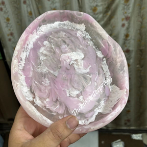 ชามเรซินอีพ็อกซี่แบบหมุนหลายรอบทรงรีพร้อมขอบหอยเชลล์ชามซุปสำหรับงานปาร์ตี้สินค้าใหม่ล่าสุดเป็นมิตรต่อสิ่งแวดล้อม - Product Image 1