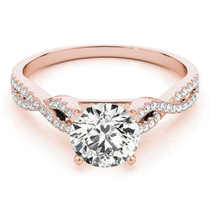 Bague de fiançailles en or rose 18 carats avec diamants torsadés 1,50 ct - Product Image 2