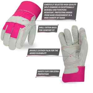 Vente en gros de gants de gréement en cuir de vachette personnalisés avec renfort de paume Gants de sécurité robustes du fabricant direct de l'usine - Product Image 4