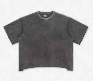 Camiseta corta de 300gsm de alta calidad, ropa de calle de algodón 100%, camiseta de gran tamaño, camiseta en blanco Boxy Fit, camiseta con logotipo personalizado para hombres - Product Image 2