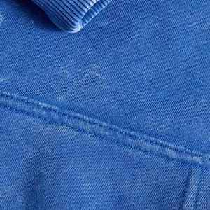 Sweat-shirts à capuche pour hommes de couleur bleue, lavage à l'acide, surdimensionnés, de haute qualité, lourds, à fermeture éclair, délavés au soleil, légers, lavage à l'acide, pour hommes - Product Image 5