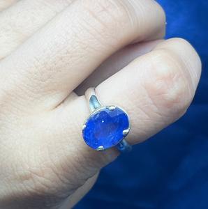 Bague en argent Tanzanite naturelle Bague en argent avec pierres précieuses Tanzanite Bijoux en argent faits à la main pour femmes - Product Image 2