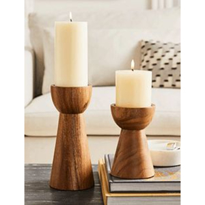 ROSHAN HANDICRAFTS RHA-159 Candelabro de Madera Antiguo Cónico Hecho a Mano con Acabado Laminado para Decoración del Hogar para Navidad - Product Image 2