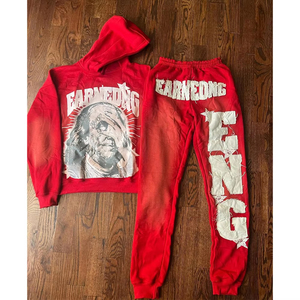 2025 Autumn-Winter Men's Hoodie <b>Tracksuit</b> Custom Embroidery 100% Cotton Washed Plus Size Made by Hexo Enterprises - Product Image 1