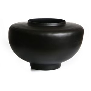 Vente chaude Forme Simple Texturé Couleur Noire Fini Maison Moderne De Table Vase À Fleurs En Métal Décoratif avec Logo Personnalisé - Product Image 6