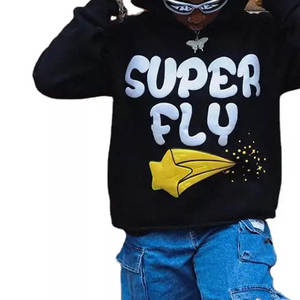 Meilleur fabricant nouvelle mode logo personnalisé hommes sweats à capuche à impression bouffante sans ficelle 100% coton sweat à capuche à impression bouffante - Product Image 6