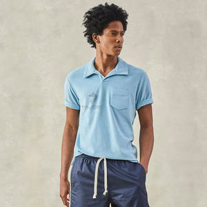 Camiseta de algodón orgánico personalizada 2023 de alta calidad, camiseta Polo Terry, camiseta de toalla Polo para hombre - Product Image 2