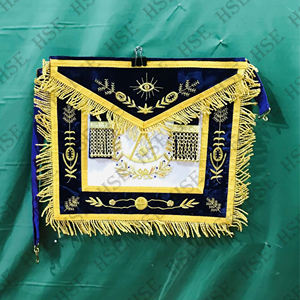 Delantal Masónico Bordado a Mano para Past Maestro de Gran Logia, Color Morado-HSE - Product Image 1