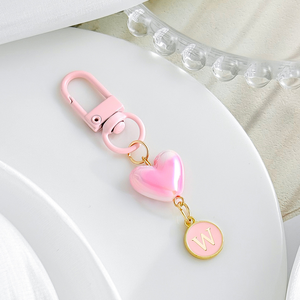 Porte-clés Cœur Rose Bonbon Mignon avec Initiale, Cœur en Acrylique, 26 Lettres, Porte-clés Couple, Mousqueton, Breloque pour Téléphone et Sac - Product Image 4