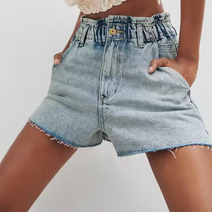 กางเกงขาสั้นสำหรับผู้หญิงกางเกงขาสั้นผ้ายีนส์ระบายอากาศได้ดีพิมพ์ลายได้สำหรับฤดูร้อนโลโก้แบบปรับแต่งได้ - Product Image 5