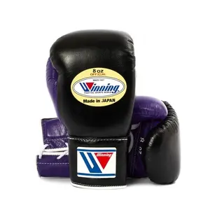 Guantes de boxeo ganadores personalizados al por mayor, hechos con cuero, guantes de boxeo de entrenamiento informales de alta calidad para competiciones