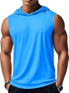Débardeur de sport pour homme été 2025, sans manches, à séchage rapide, respirant, avec capuche - Product Image 6