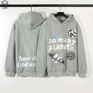 OEM Sweat-shirt à capuche épais en coton molletonné personnalisé 3D surdimensionné avec impression de cornes Sweat-shirt d'hiver pour hommes - Product Image 6