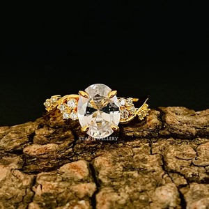 14K oro sólido 2 Ct CVD IGI certificado Diamante solitario anillo de compromiso, 2 Ct corte ovalado laboratorio cultivado diamante solitario anillo de diamante - Product Image 1