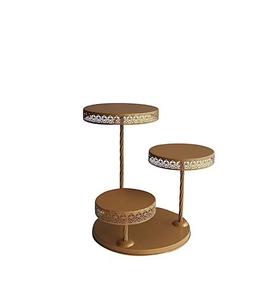 Soporte de pastel de 3 niveles de Metal de Color dorado recientemente desarrollado para bodas y fiestas Diseño elegante duradero para pasteles Cupcakes y postres - Product Image 1