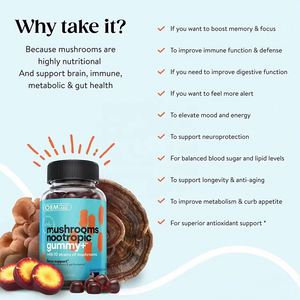 Gomitas Estimulantes Cerebrales de Marca Privada OEM, Suplementos de Salud a Base de Hongos, Nootrópicos - Product Image 5