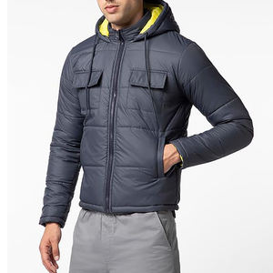 Chaquetas Acolchadas de Invierno para Hombre, Color Azul, Personalizadas con Impresión, Capucha Desmontable, Reversibles, Chaquetas Inflables - Product Image 5