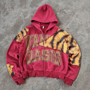 Sudadera con Capucha Vintage de Manga Larga para Hombre, Estilo Urbano Personalizado, Impresión DGT, Lavado Ácido, Gráfico Vintage, 100% Algodón - Product Image 1