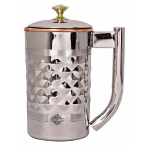 เหยือกเหล็กดีไซน์ทันสมัย ตกแต่งด้วยทองแดงรูปทรงเพชร เหมาะสำหรับเป็นของขวัญ - Product Image 3