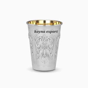 Acier inoxydable 304 haute qualité à la main classique flûte Kiddush vin tasse verre léger et fête utilisation - Product Image 3