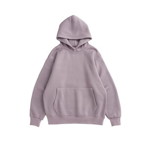 Sudadera con capucha unisex con logotipo personalizado en blanco de 350g/m² de mezcla de algodón para hombre, diseño básico de gran tamaño para invierno, color negro - Product Image 2