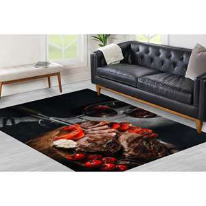 Printed <b>Rug</b> - Modern Wine Meat <b>Kitchen</b> Food Accent Area Entryway <b>Runner</b>,Nonwoven Thin <b>Rug</b> - Product Image 3