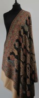 Châle d'hiver traditionnel du Cachemire, motif uni, en polyester brodé, tissu velours respirant, pour femme